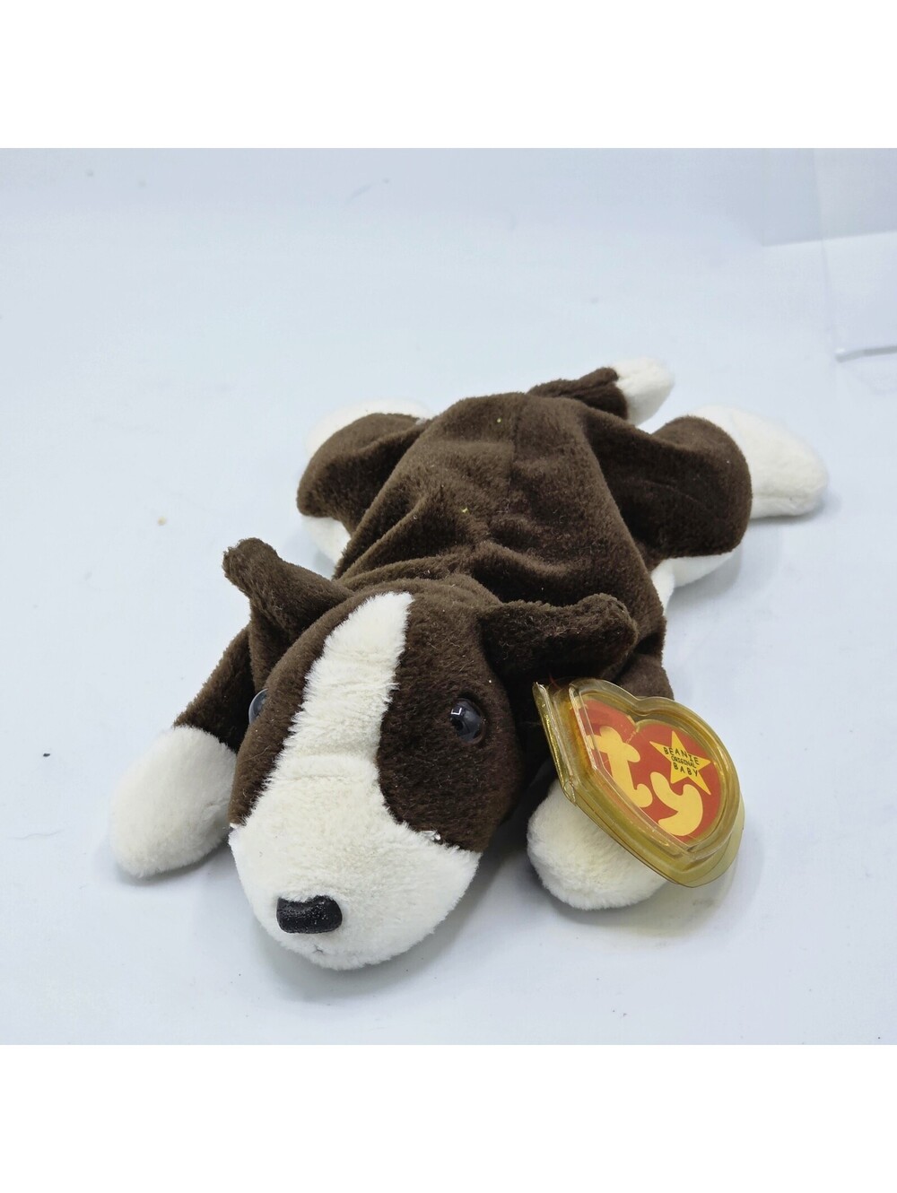TY Beanie Baby Babies Bruno Bull Terrier Dog Puppy 9-9-1997 Plush Toy Animal L2